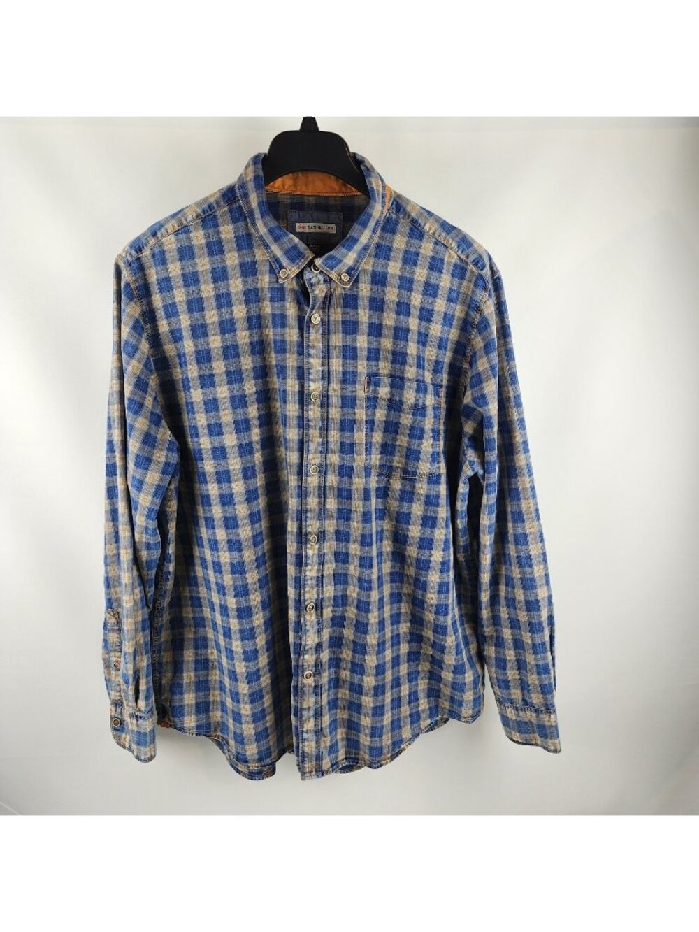 32 BAR BLUES Shirt Mens XXL Multicolor Plaid Long Sleeve Button Down